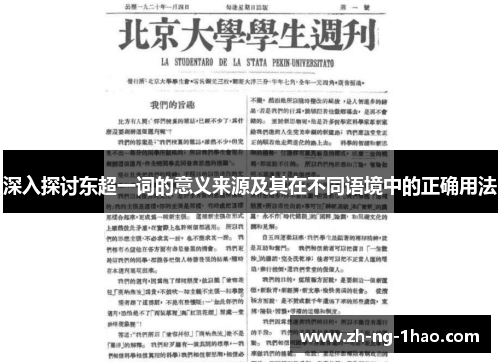 深入探讨东超一词的意义来源及其在不同语境中的正确用法